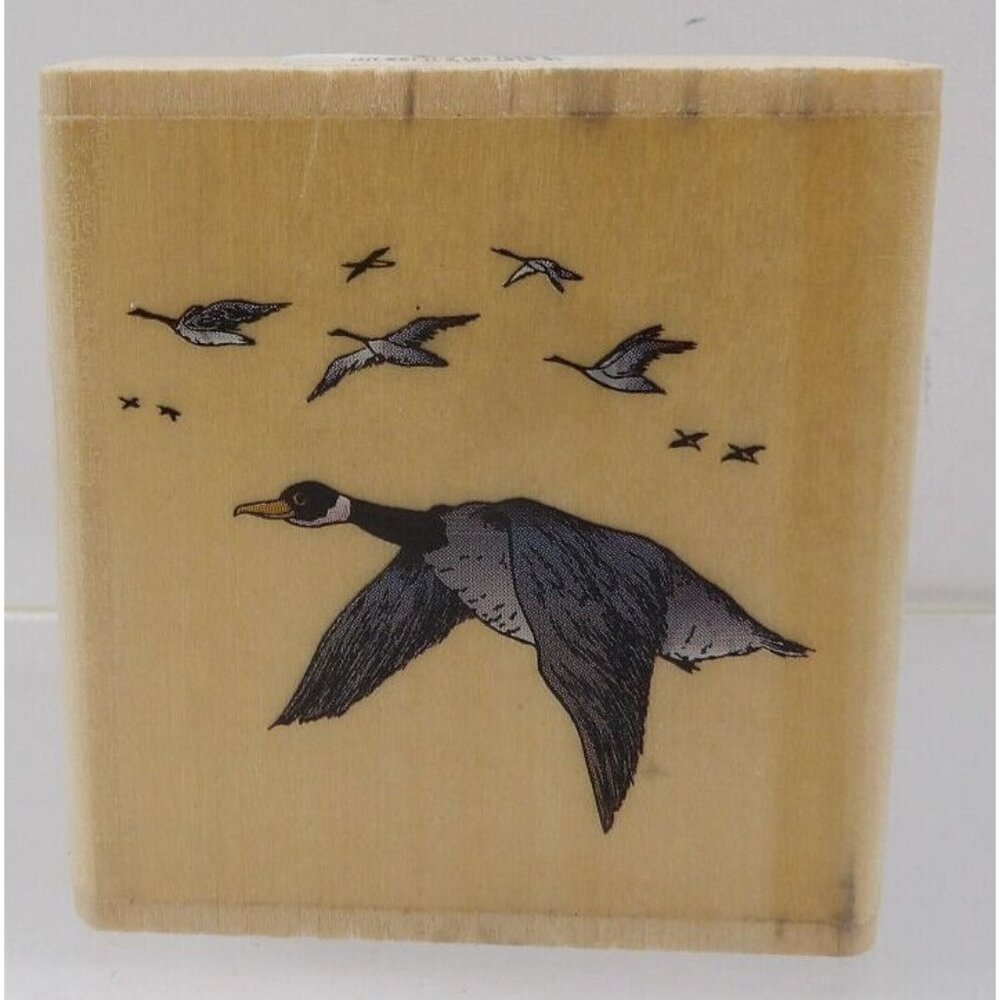 Flying Canadian Geese Stamp ©1997 Stamp City #X8637 Detailed